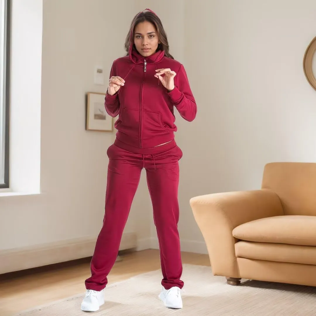 2 Piece Outfits Velour Tracksuit Womens Sweatpants and Sweatshirt Sweatsuits Set Velvet Fall Hoodies and Pants