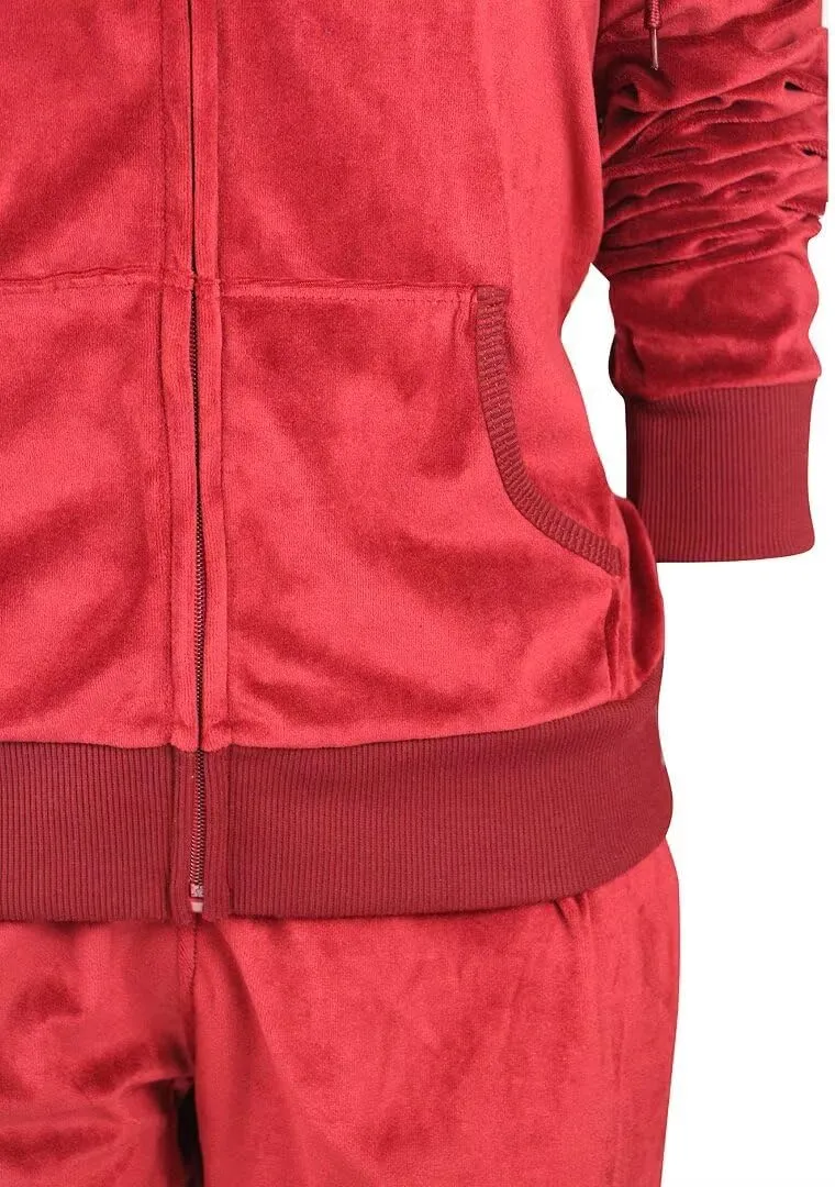 2 Piece Outfits Velour Tracksuit Womens Sweatpants and Sweatshirt Sweatsuits Set Velvet Fall Hoodies and Pants