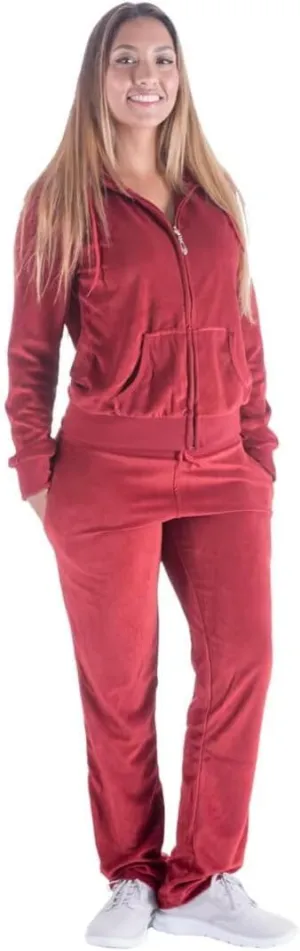 2 Piece Outfits Velour Tracksuit Womens Sweatpants and Sweatshirt Sweatsuits Set Velvet Fall Hoodies and Pants