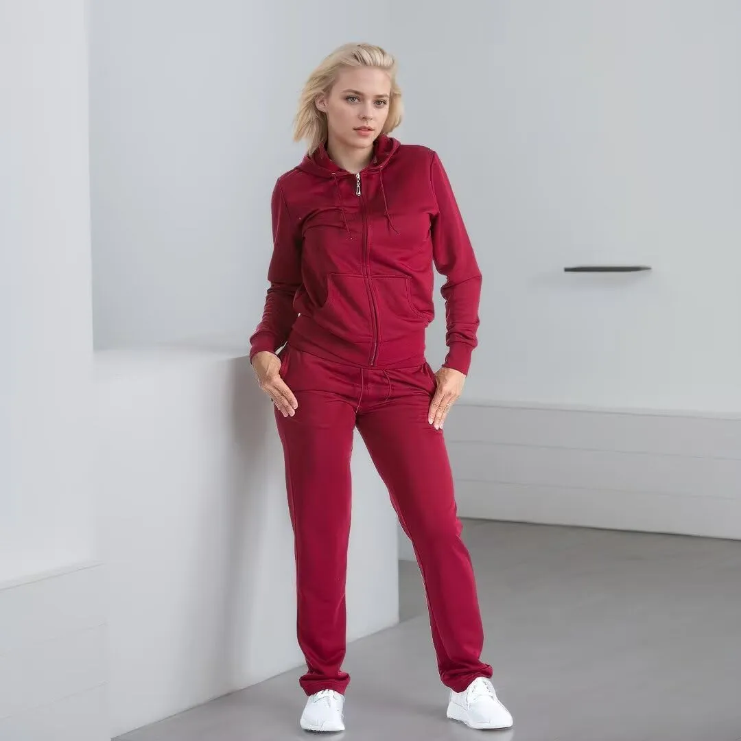 2 Piece Outfits Velour Tracksuit Womens Sweatpants and Sweatshirt Sweatsuits Set Velvet Fall Hoodies and Pants