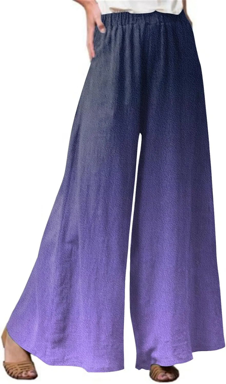 2025 Beach Vacation Drawstring Flowy Pants That Look Like Skirts- Gauze Summer Pants for Women Boho Trousers