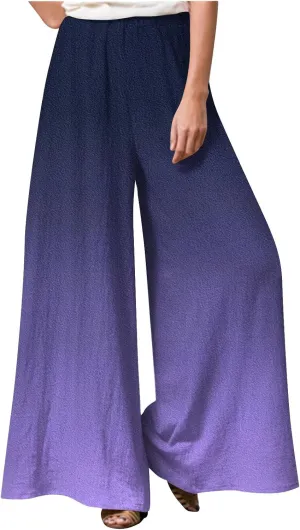 2025 Beach Vacation Drawstring Flowy Pants That Look Like Skirts- Gauze Summer Pants for Women Boho Trousers