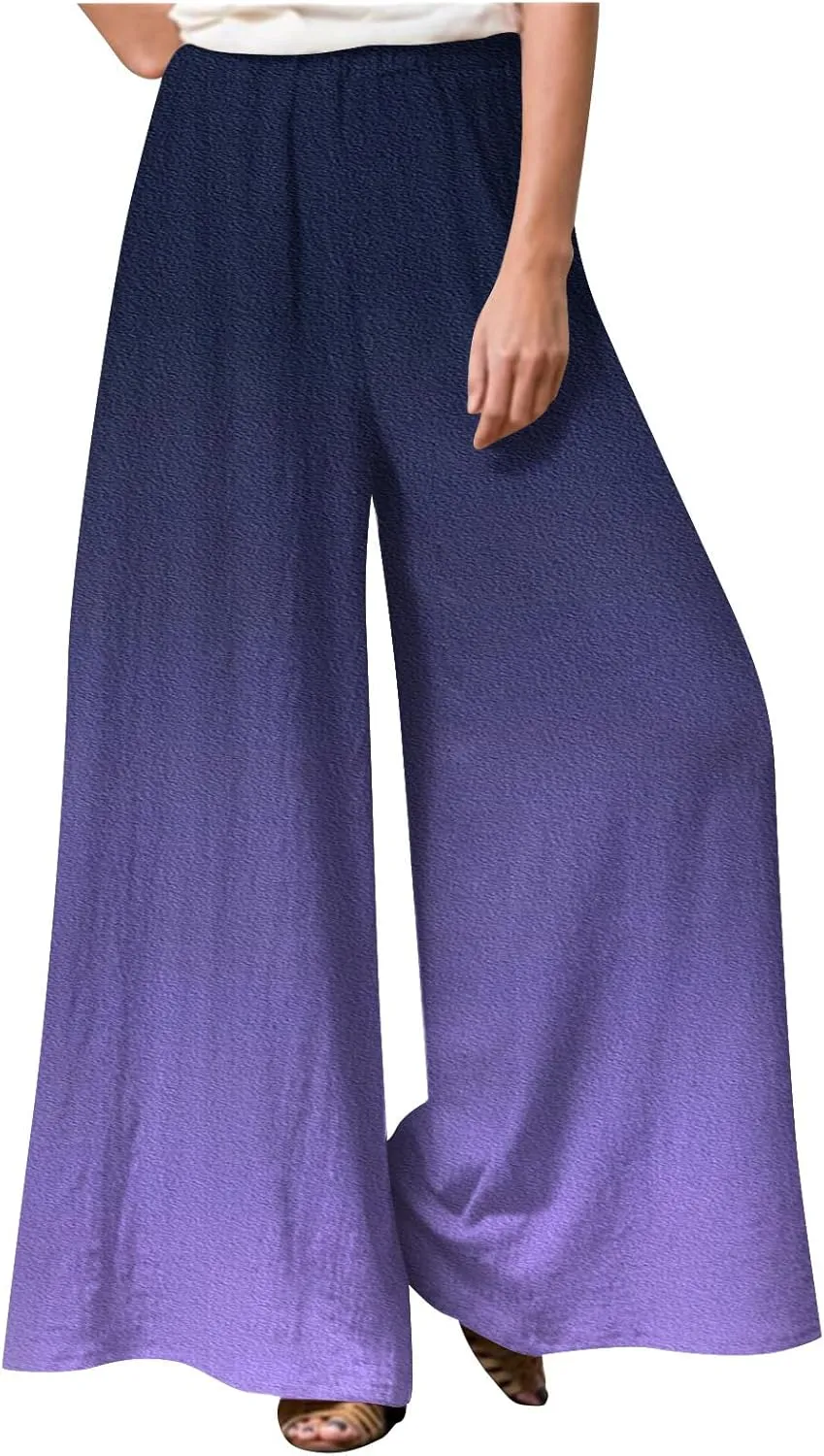 2025 Beach Vacation Drawstring Flowy Pants That Look Like Skirts- Gauze Summer Pants for Women Boho Trousers