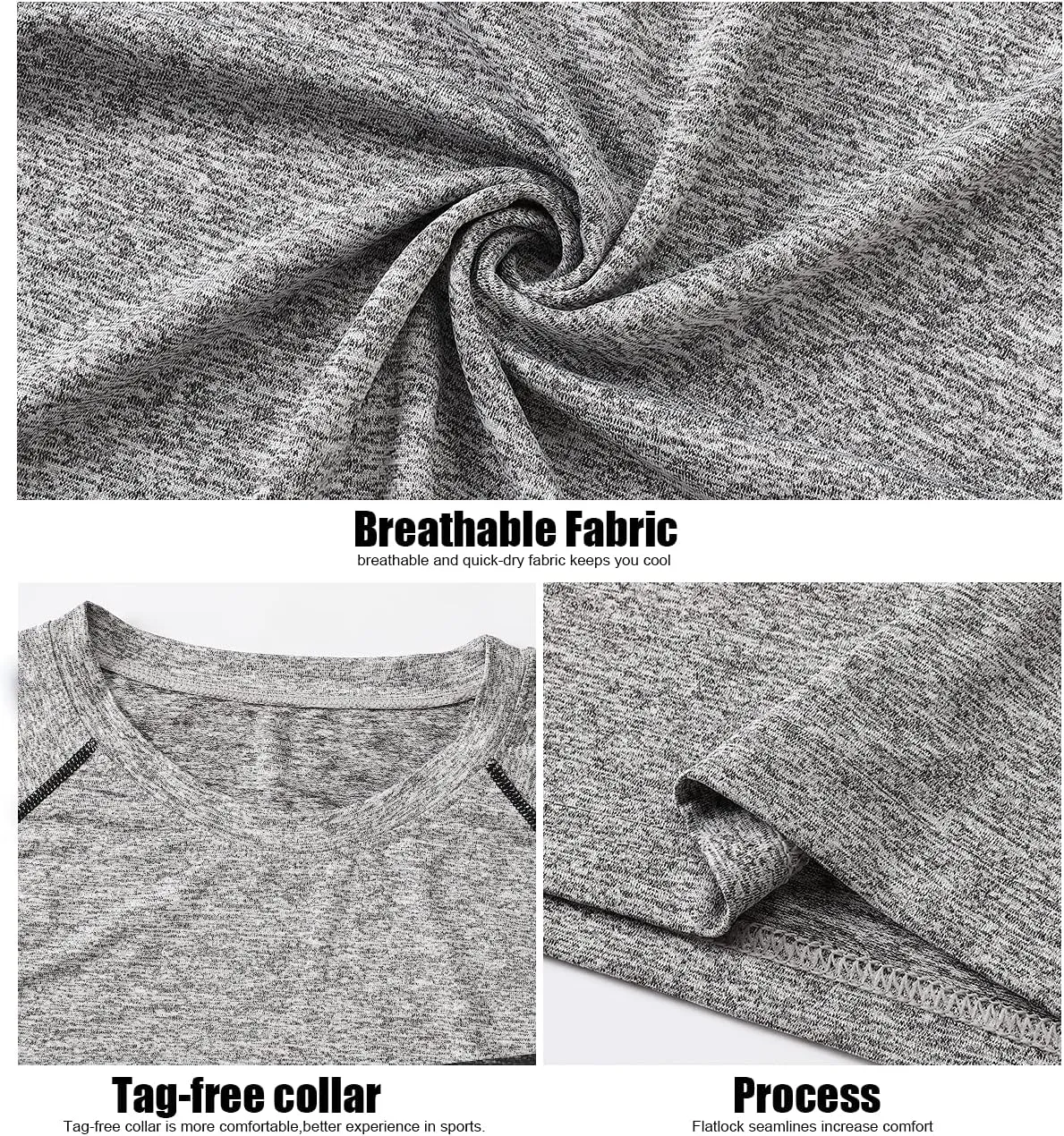 3-4 Pack Dry Fit Long Sleeve Tshirt for Women Moisture Wicking Long Sleeve Tee Outdoor Compression Running Workout Tops