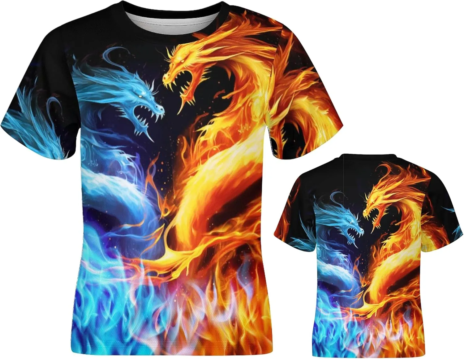 3D Graphic Kids T Shirt, Unisex Creative Print Crewneck Shirts, Boys Girls Short Sleeve Tees for 6-16 Years Teens