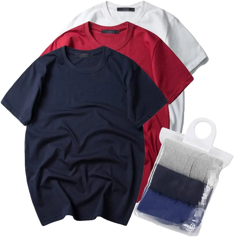 3Pcs/Lot Basic Tops Tee Men T-Shirts Summer Cotton Short Comfortable Male Tshirts Quick Dry Solid Simple Tshirts