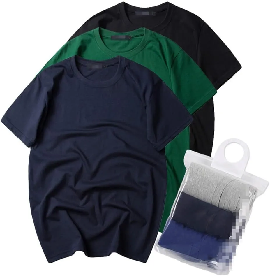 3Pcs/Lot Basic Tops Tee Men T-Shirts Summer Cotton Short Comfortable Male Tshirts Quick Dry Solid Simple Tshirts