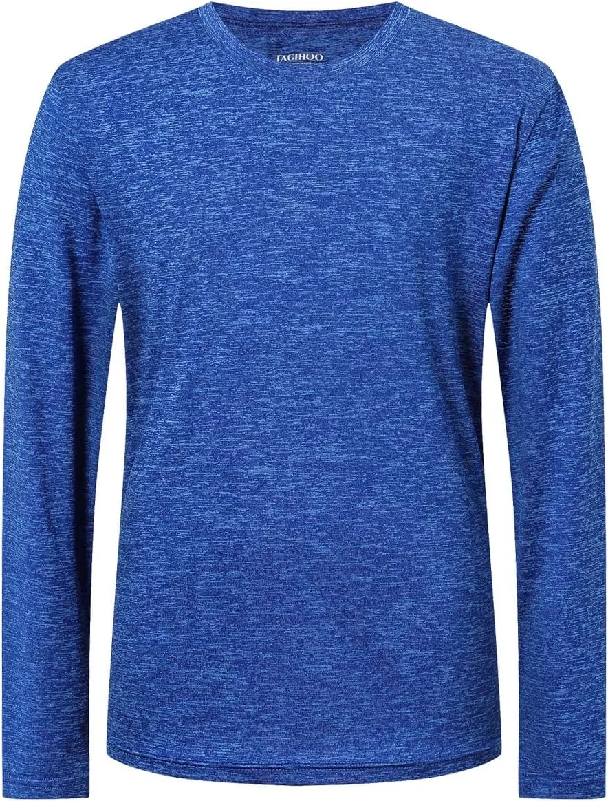 4 Pack Boys&Girls Athletic Quick Dry Long Sleeve Kids Performance Activewear T-Shirt for Youth