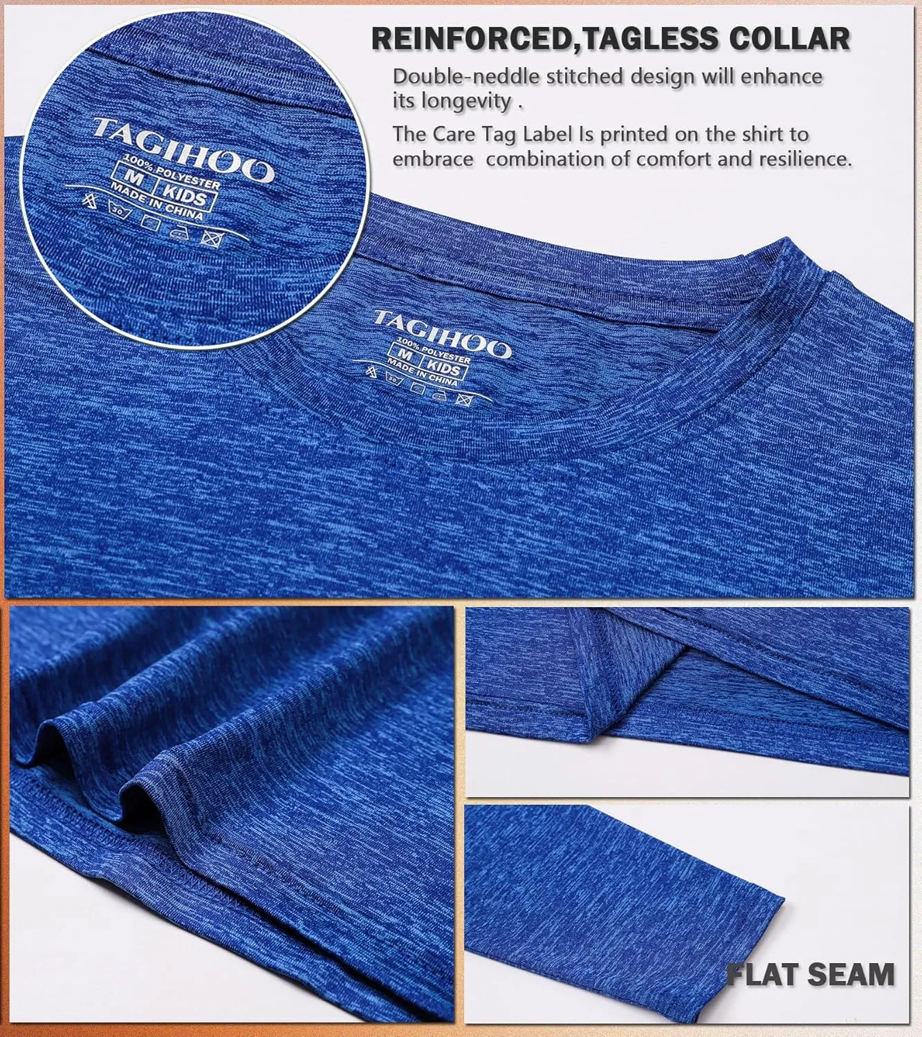 4 Pack Boys&Girls Athletic Quick Dry Long Sleeve Kids Performance Activewear T-Shirt for Youth