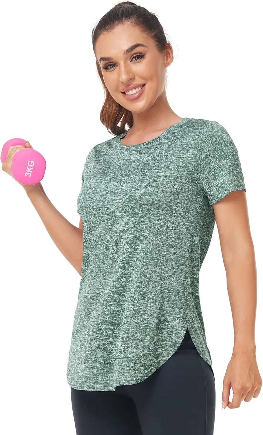 Absttith Women's Short Sleeve Workout Shirts Athletic Casual Tops Quick Dry Gym Soprt Tee Side Split