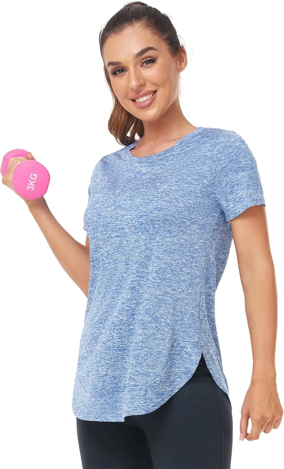 Absttith Women's Short Sleeve Workout Shirts Athletic Casual Tops Quick Dry Gym Soprt Tee Side Split