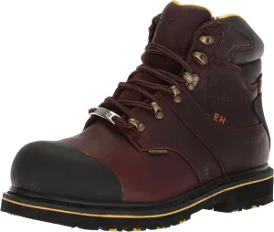 Ad Tec Men's 6in Waterproof Full Grain Tumbled Leather Certified Work Boots, Brown - Steel Toe, Dual Density Rubber Outsole