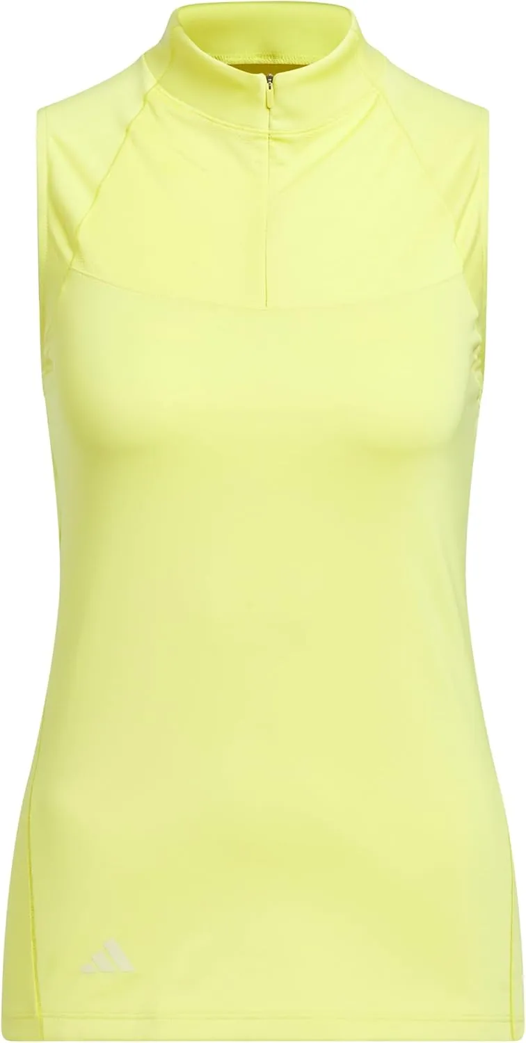 adidas Women's Ultimate365 Zip Mock Sleeveless Polo Shirt