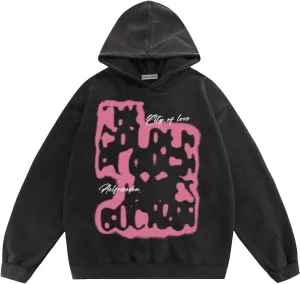 Aelfric Eden Mens Oversized Graphic Hoodies Abstraction Print Washed Hoodie Sweatshirt Unisex Hooded Pullover Tops