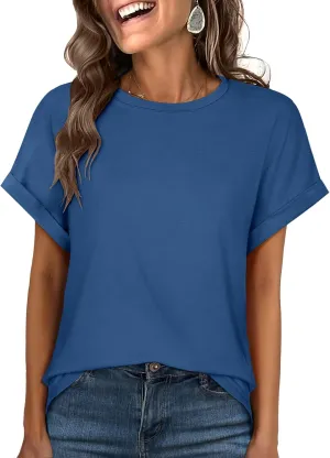 ANRABESS Womens Oversized Tops Summer Short Sleeve T Shirts Basic Solid Boxy Tee Casual Workout Going Out Outfits 2025 Spring