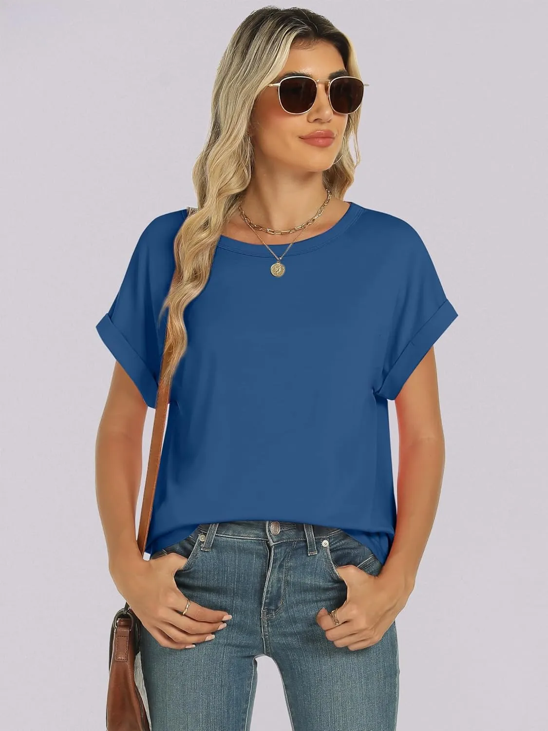 ANRABESS Womens Oversized Tops Summer Short Sleeve T Shirts Basic Solid Boxy Tee Casual Workout Going Out Outfits 2025 Spring