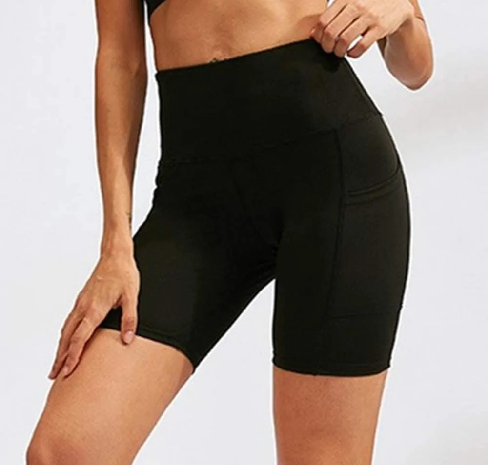 Aoliks Biker Shorts Women with Pockets - 8" High Waisted Tummy Control Running Workout Spandex Gym Volleyball Yoga Shorts
