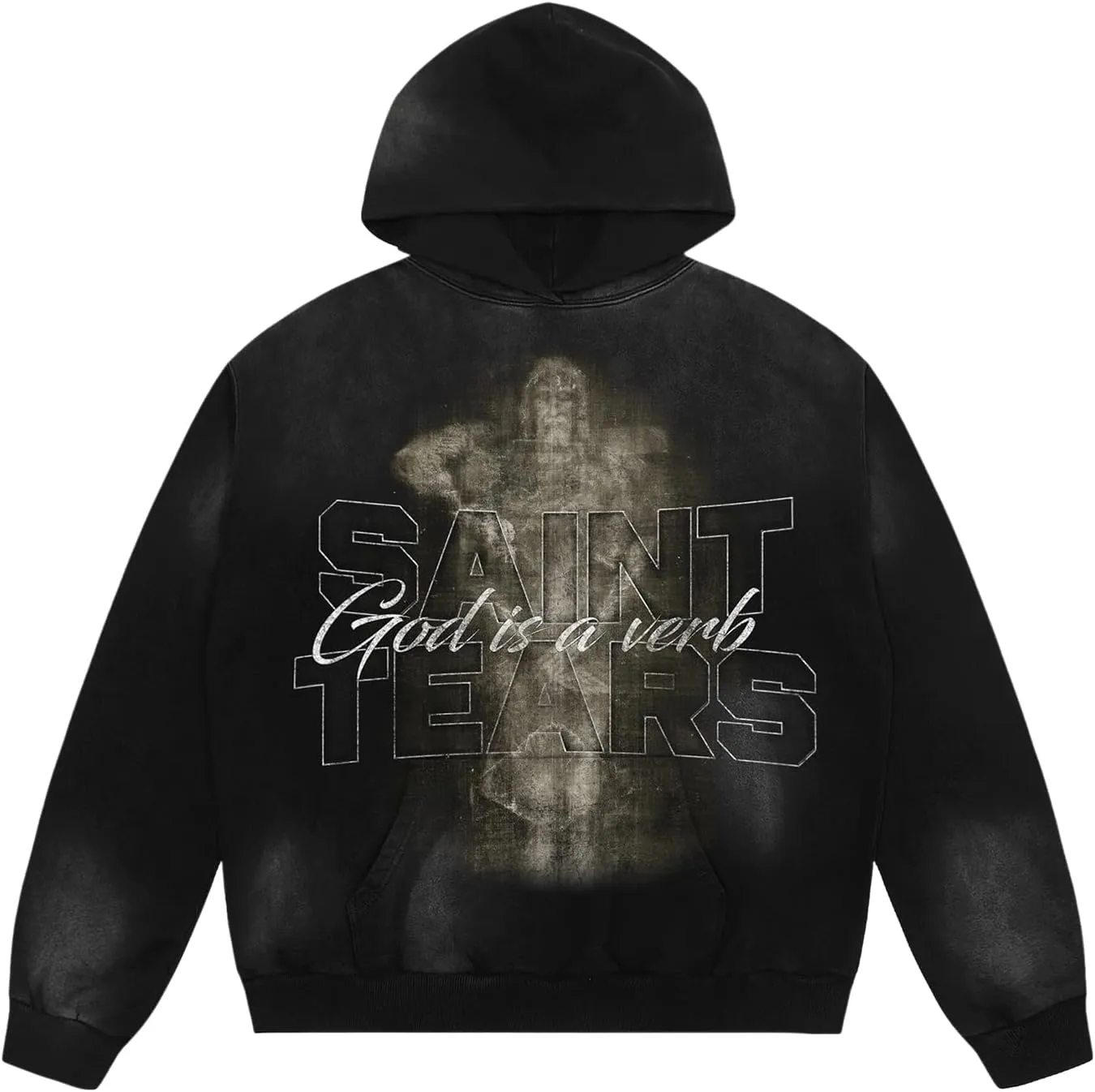 Arnodefrance Men Vintage Washed Graphic Hoodies Printing Graffiti Hoodie Cotton Warm Pullover