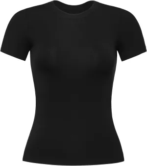 AUROLA Everyday Fitted T-Shirt for Women,Crew Neck Basic Short Sleeves T ShirtCrop Tops Modal Slim Fit Tee