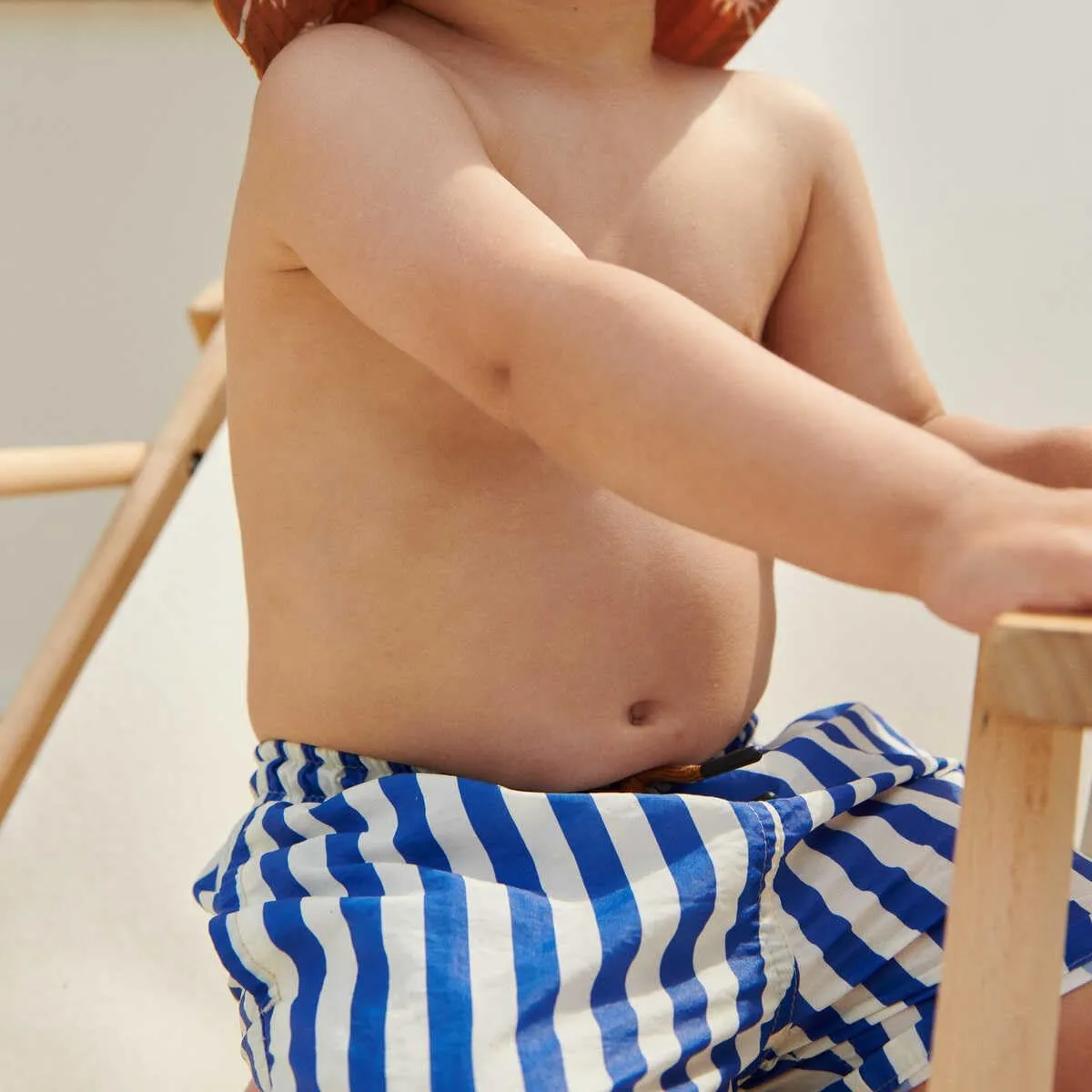 Baby Toddler Boys Swim Trunks Quick Dry Swim Shorts Blue Striped Swimsuits Light Weight Board Shorts Beach Wear