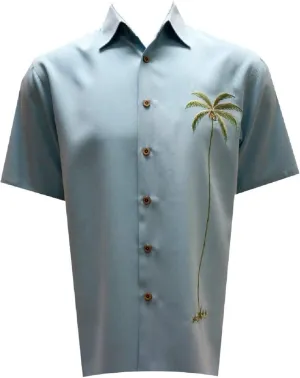 Bamboo Cay Men's Single Palm Embroidered Hawaiian Shirt