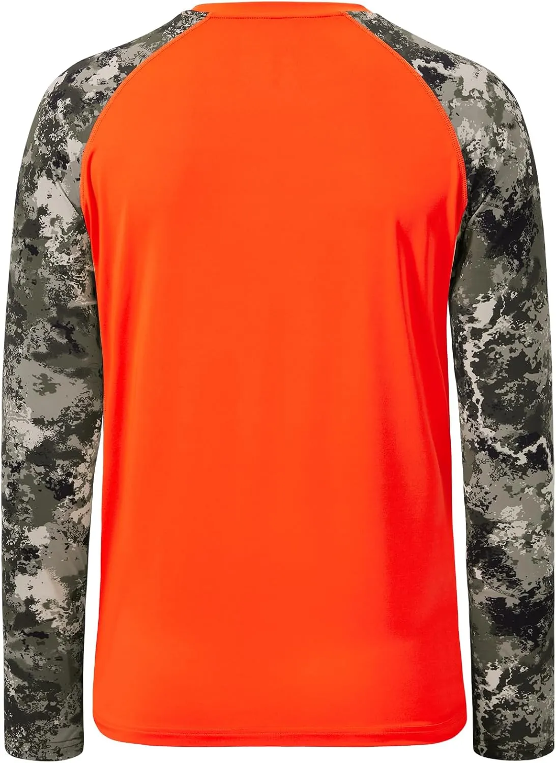BASSDASH Mens Lightweight Camo Hunting Shirt UPF 50  Sun Protection Long Sleeve Hiking Fishing Performance Tee Mesh Panels