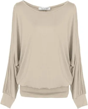 Batwing Tops for Women  Oversized Casual T-Shirt with Banded Waist