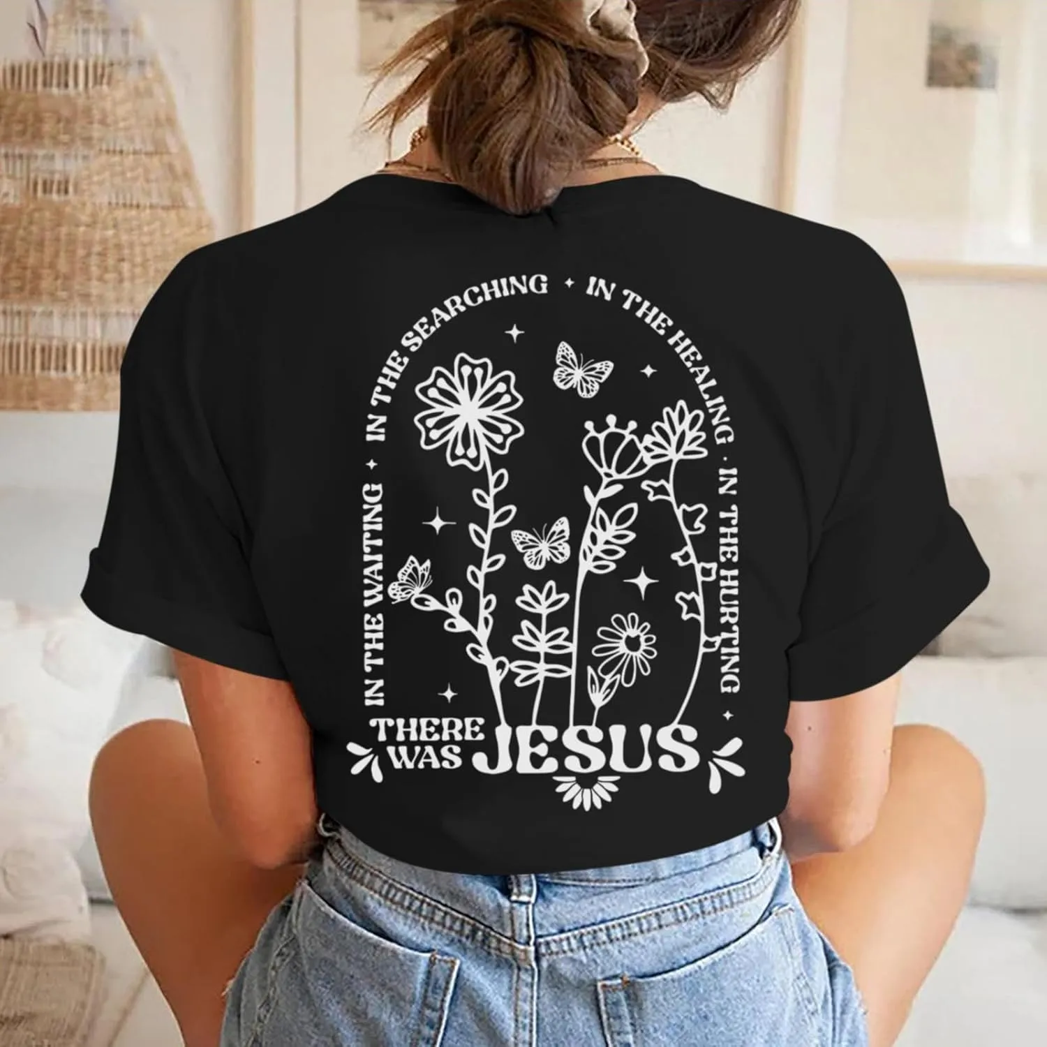 BINTEHGS Christian Jesus Shirts for Women Religious Faith Boho Graphic Tees God Inspirational Bible Verse Tshirts Clothing