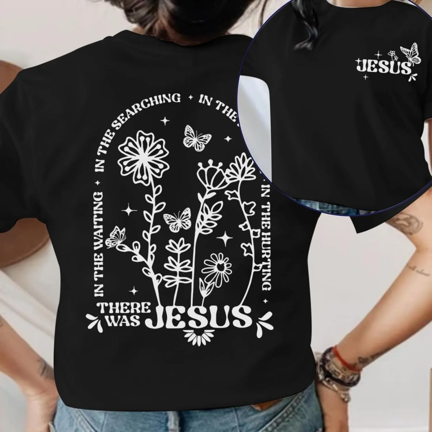 BINTEHGS Christian Jesus Shirts for Women Religious Faith Boho Graphic Tees God Inspirational Bible Verse Tshirts Clothing