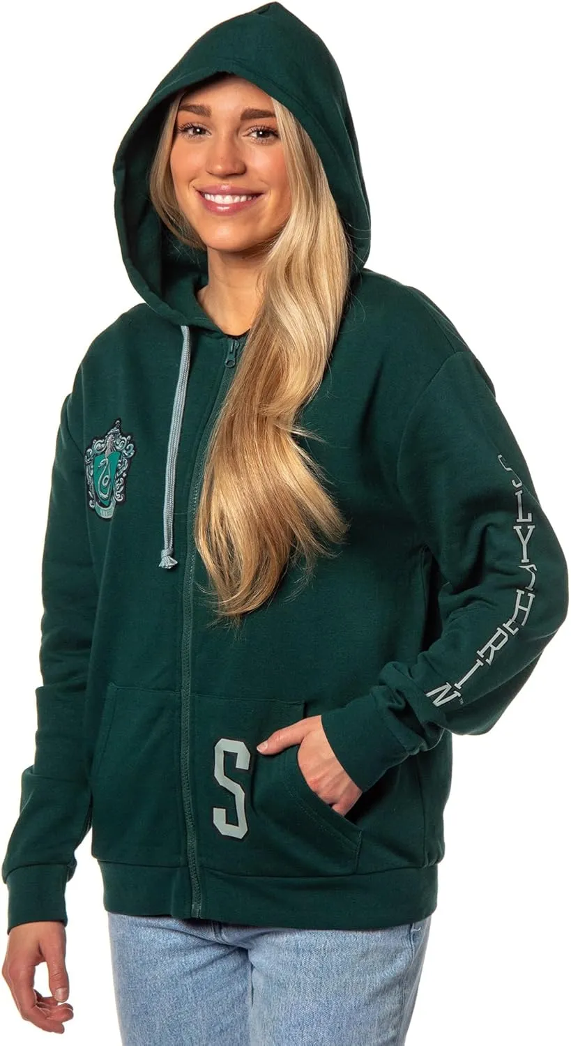 Bioworld Harry Potter Womens Hogwarts Alumni House Crest Lightweight Zip-Up Hoodie