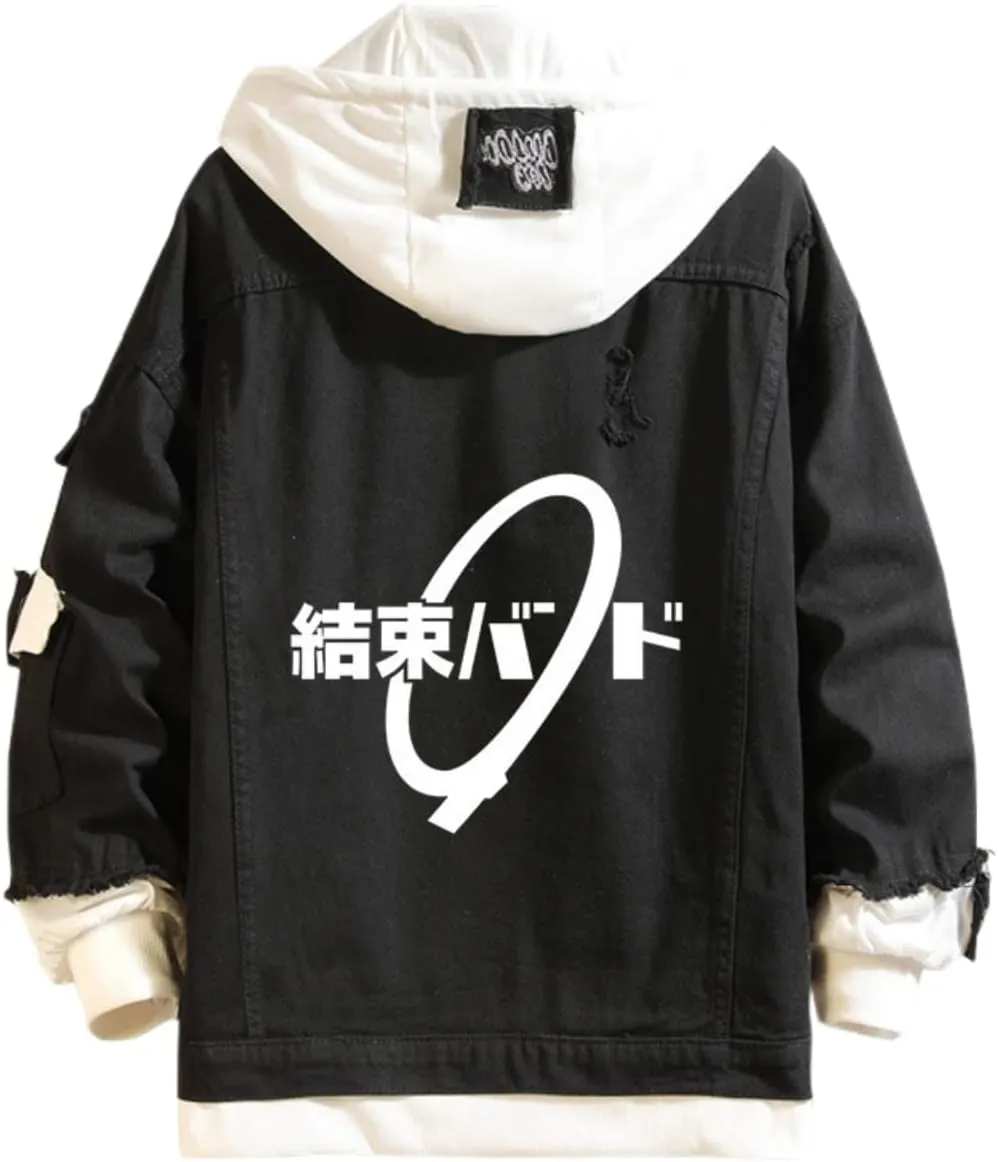 Bocchi the Rock Anime Denim Jacket Coat Hoodie Pullover Anime Graphic Hoodie Cosplay Costume