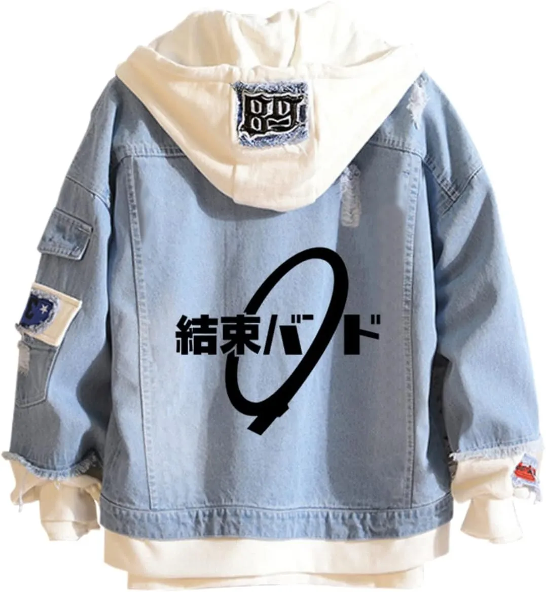 Bocchi the Rock Anime Denim Jacket Coat Hoodie Pullover Anime Graphic Hoodie Cosplay Costume