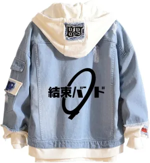 Bocchi the Rock Anime Denim Jacket Coat Hoodie Pullover Anime Graphic Hoodie Cosplay Costume