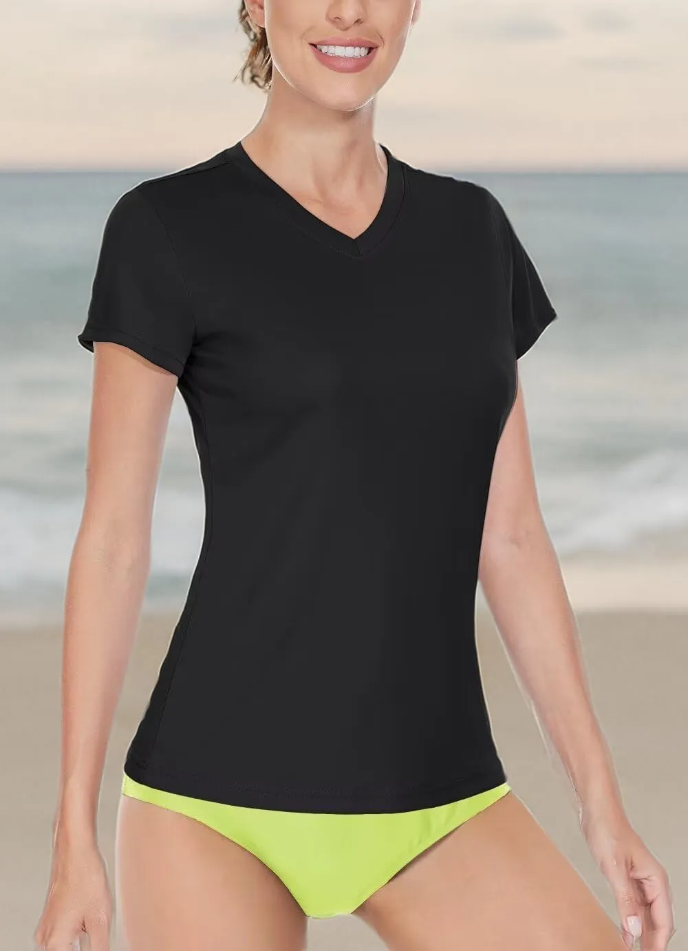 Boladeci Women's Short Sleeve V Neck Sun Shirts UPF 50 UV Protection Quick Dry Tees Workout Summer Tops