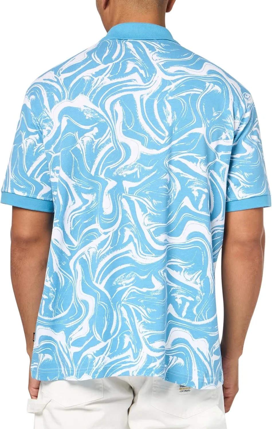 BOSS Men's Printed Cotton Short Sleeve Polo Shirt