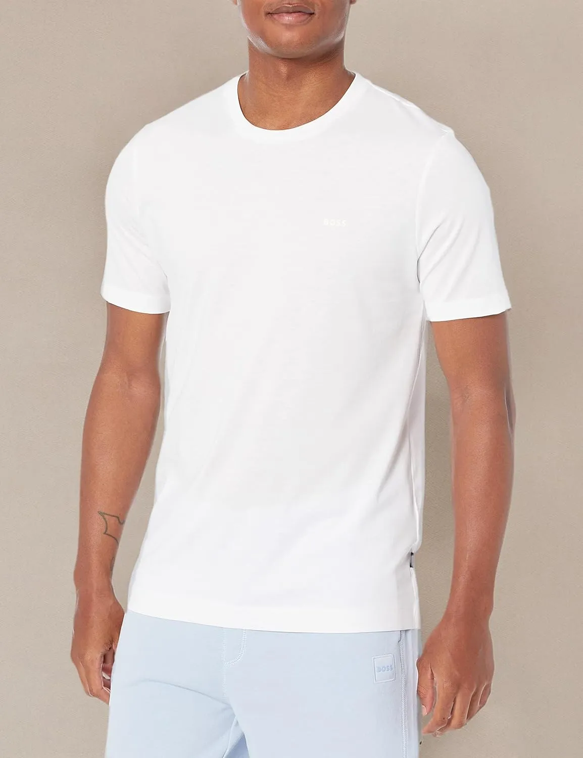 BOSS Men's Small Logo Cotton Crewneck T-Shirt