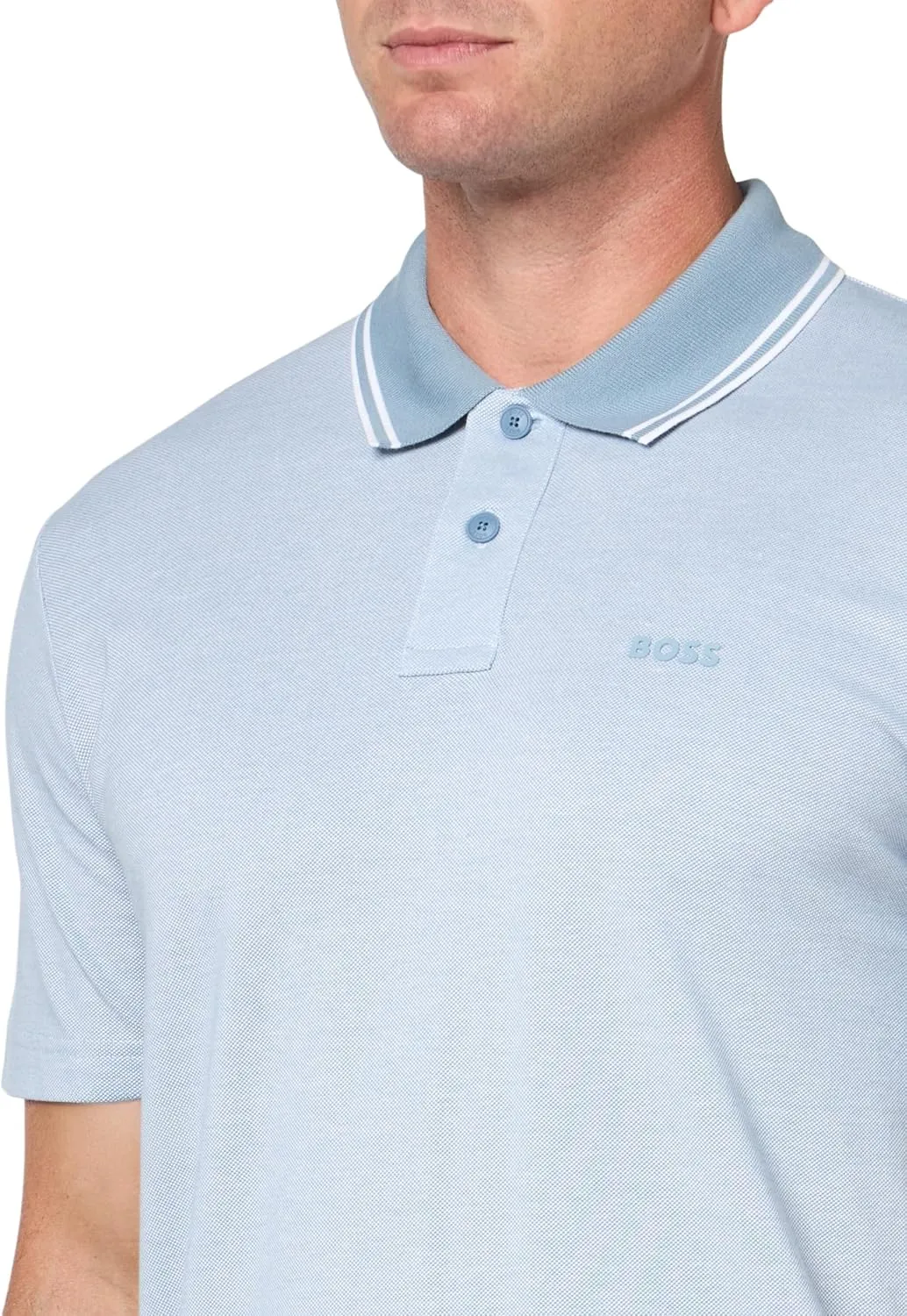 BOSS Men's Square Patch Logo Oxford Polo Shirt