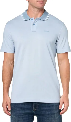 BOSS Men's Square Patch Logo Oxford Polo Shirt