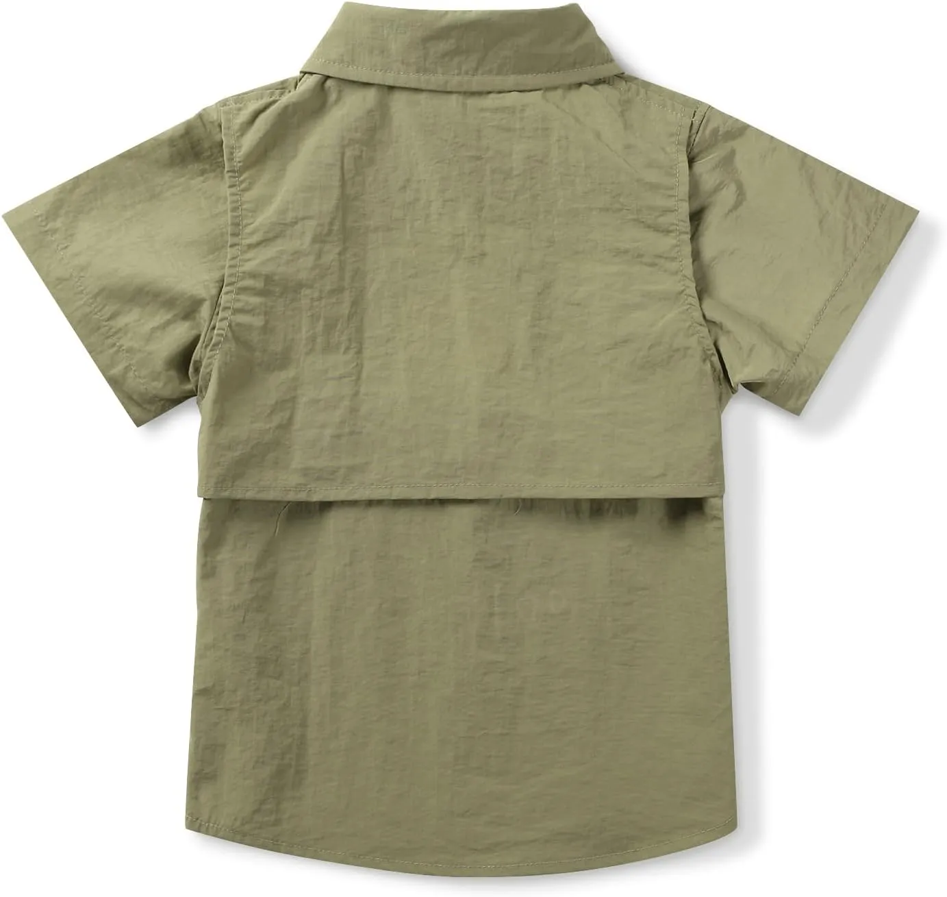 Boys' Button Down Short Sleeve Fishing Shirt Quick-Dry UV Sun Protection Outdoor Tops