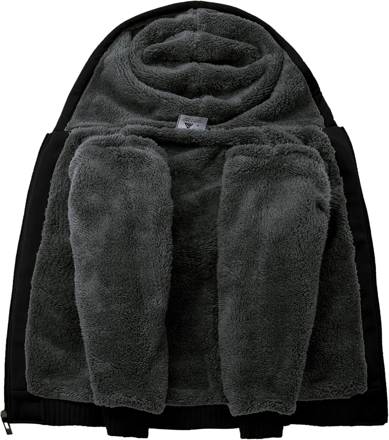 Boys Fleece Jacket Zip Up Hoodie Sherpa Lined Warm Coat Hooded Sweatshirt Outerwear