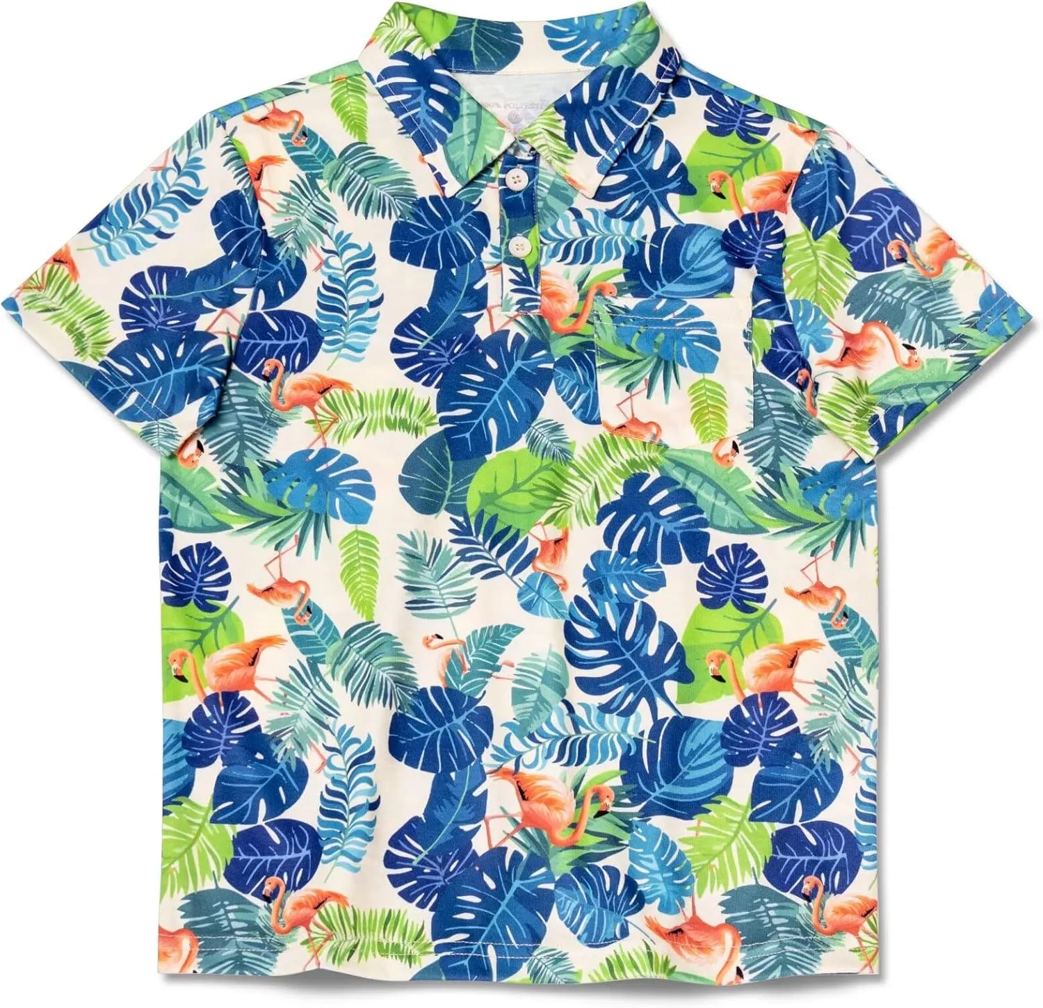 Boys Hawaiian Shirt Polo Tropical Kid Aloha Golf Uniform Short Sleeve Printed Tee Summer Beach Vacation Graphic Top