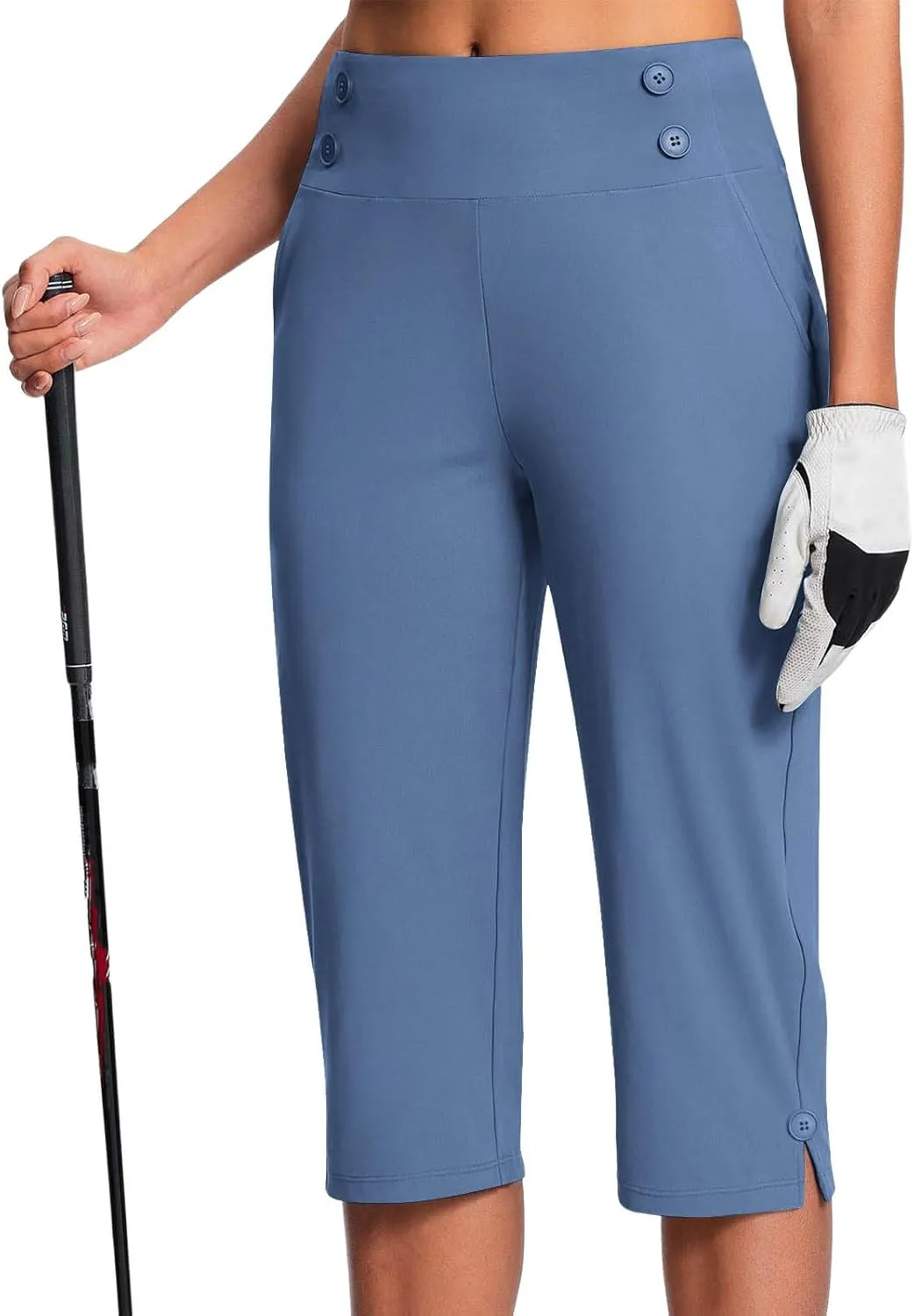 Capri Pants for Women High Waist Stretch Crop Work Casual Pant Summer Golf Capris Pants for Women with Pockets