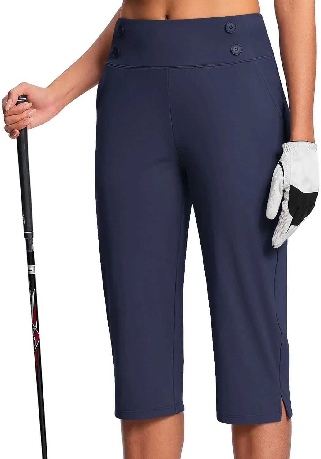 Capri Pants for Women High Waist Stretch Crop Work Casual Pant Summer Golf Capris Pants for Women with Pockets
