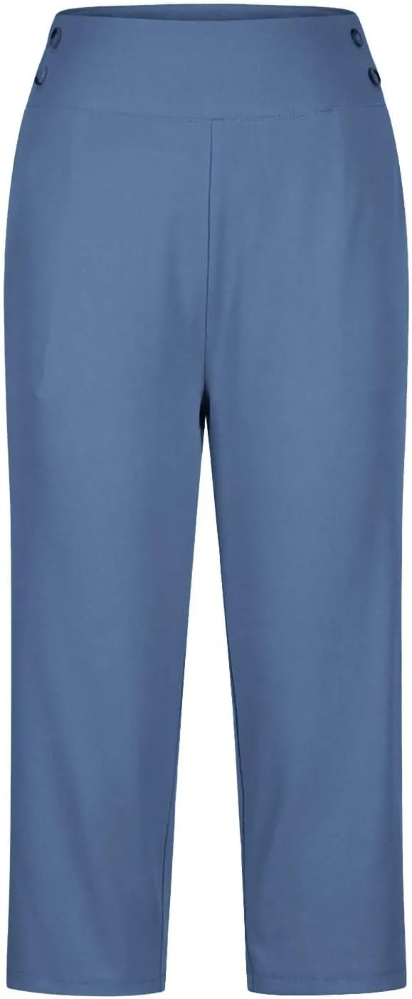 Capri Pants for Women High Waist Stretch Crop Work Casual Pant Summer Golf Capris Pants for Women with Pockets