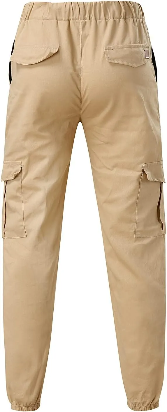 Cargo Joggers for Men Slim Fit Elastic Waist Outdoor Jogging Sweatpants Hiking Work Casual Pants Multi Pockets