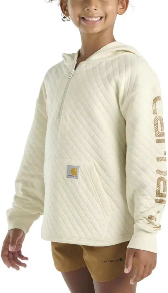 Carhartt Girls' Hoodie Fleece Half-Zip Pullover Hooded Sweatshirt