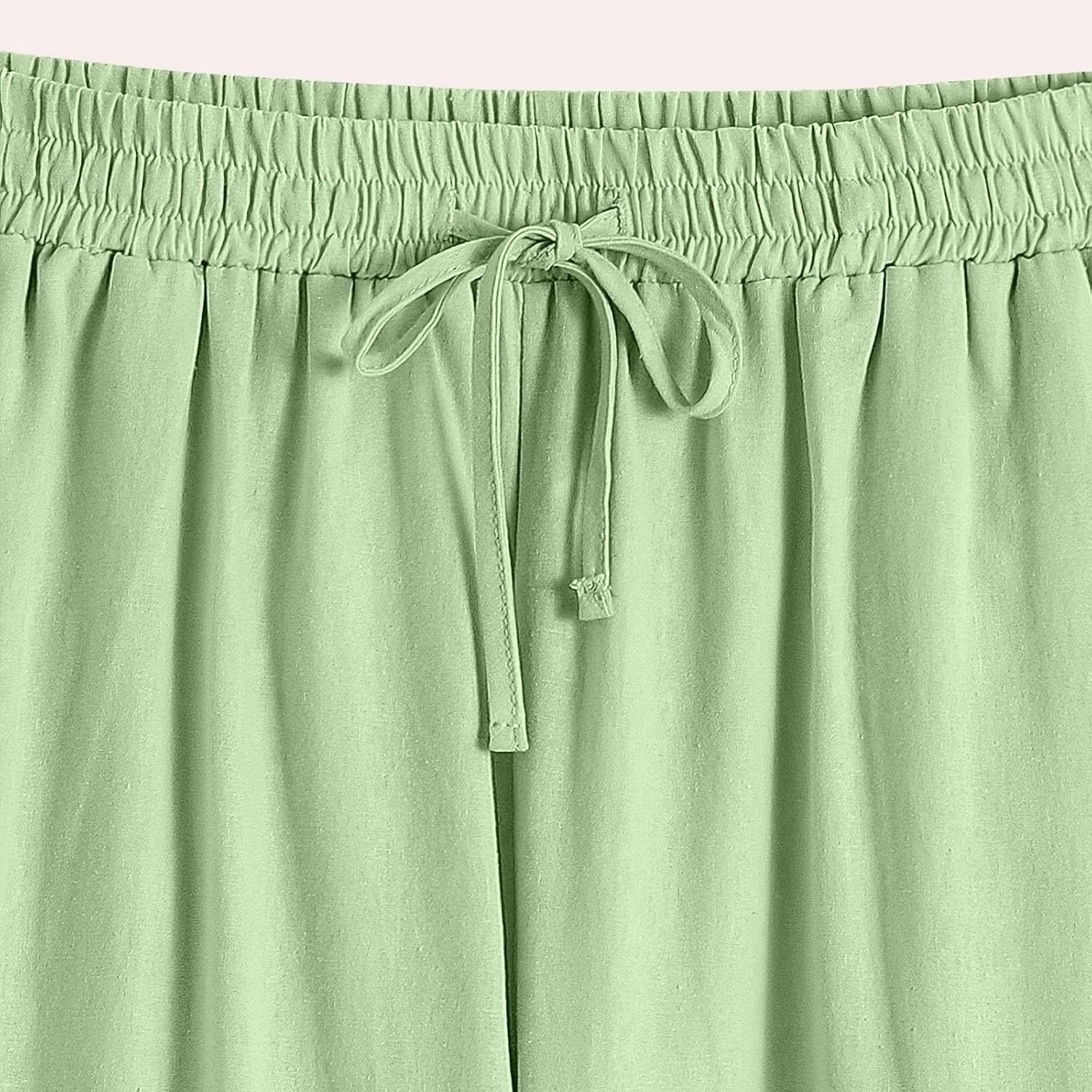 Casual Women's Pants Loose Cotton Linen 2025 Summer Beach Long Trouser Comfy Palazzo High Waisted Slack 2025 Trendy