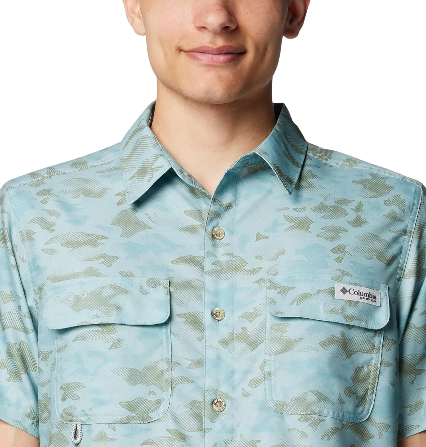 Columbia Men's PFG Uncharted Printed Short Sleeve Shirt