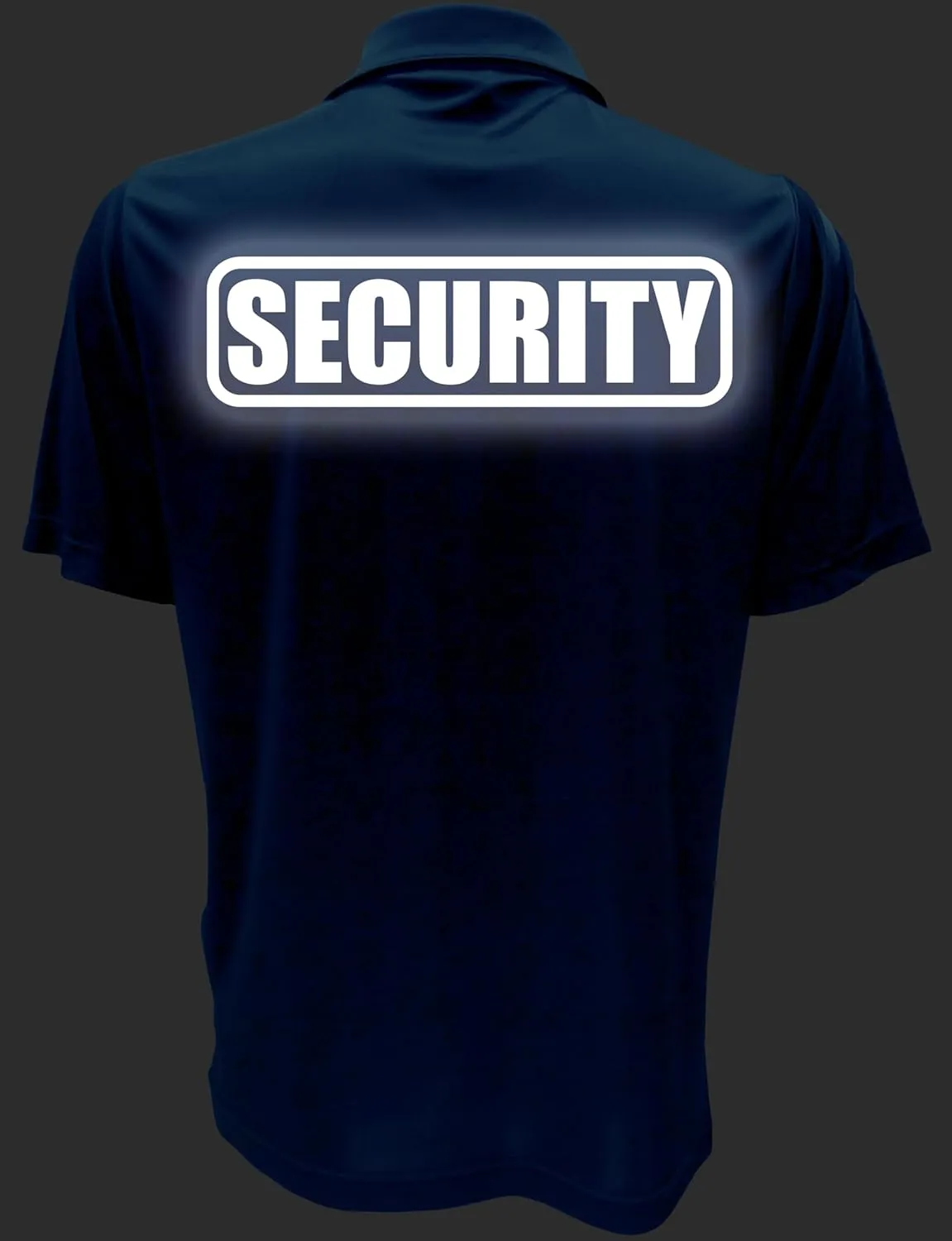 Conspiracy Tee Security Polo with Reflective Design front and back, Performance Polo w/Moisture Wicking Technology