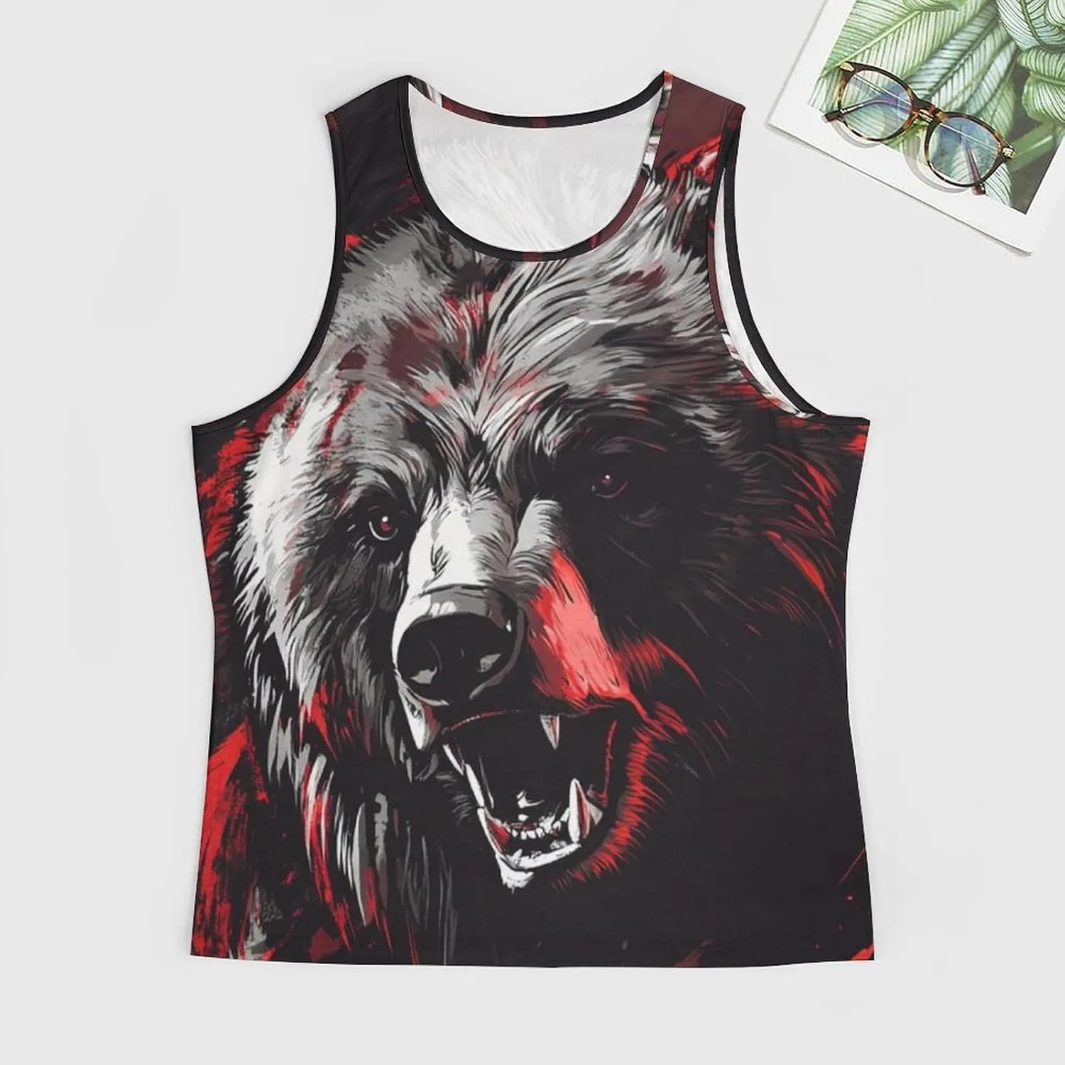 Cool Animals Print Tank Tops for Men Workout Muscle Novelty Funny Loose Fit Summer Casual Mens Sleeveless Tee Shirts